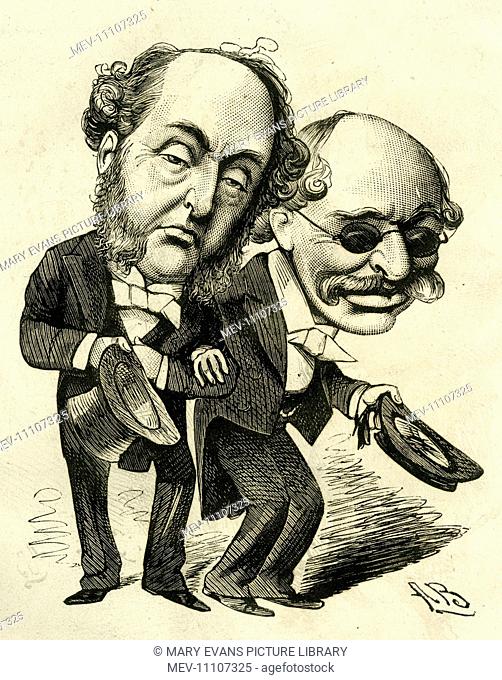 Cartoon, Sir Michael Costa and Sir Julius Benedict -- Benefit Knights