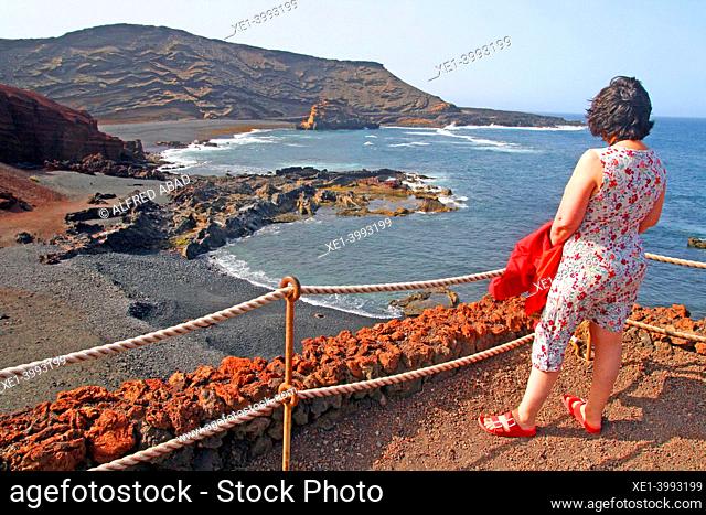 viewpoint on the Costa Teguise, El Golfo, Lanzarote, Canary Islands, Spain