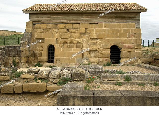 Termas, archaeological remains of Los Bañales Roman city. Uncastillo, Cinco Villas region, Zaragoza province, Aragon, Spain