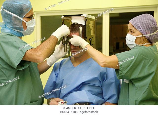 Photo essay at the regional hospital complex of Lille, France, hospital Roger Salengro, department of neurosurgery, Gamma knife