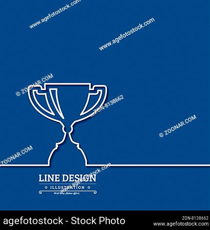 Winner award cup. Thin line web icons with outline . Vector illustration