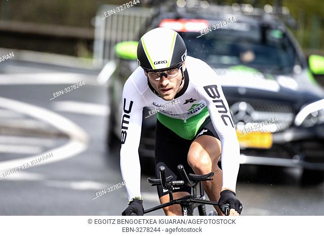 Danilo Wyss at Zumarraga, at the first stage of Itzulia, Basque Country Tour. Cycling Time Trial race