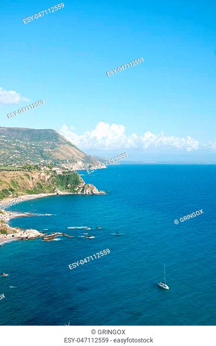 the beautiful beach of "" grotticelle "" at capo Vaticano in Calabria, italy