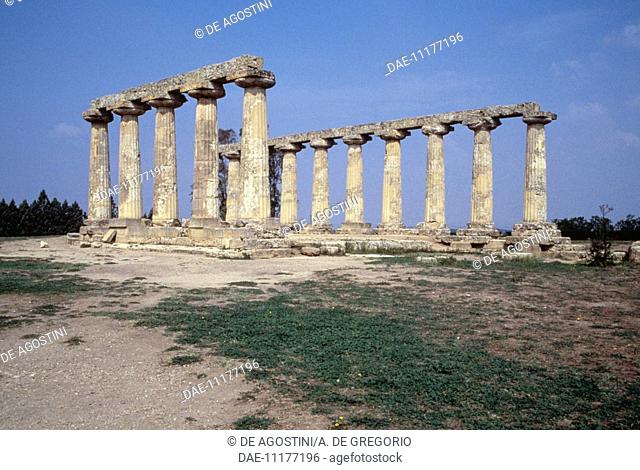 Doric temple of Hera or Tavole Palatine (Palatine Tables), Metaponto, Bernalda, Basilicata, Italy. Magna Graecia civilization, 6th century BC