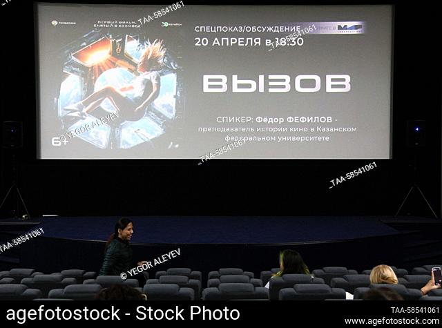 RUSSIA, KAZAN - APRIL 20, 2023: Viewers take their seats ahead of a special screening of the 2023 Russian drama film The Challenge