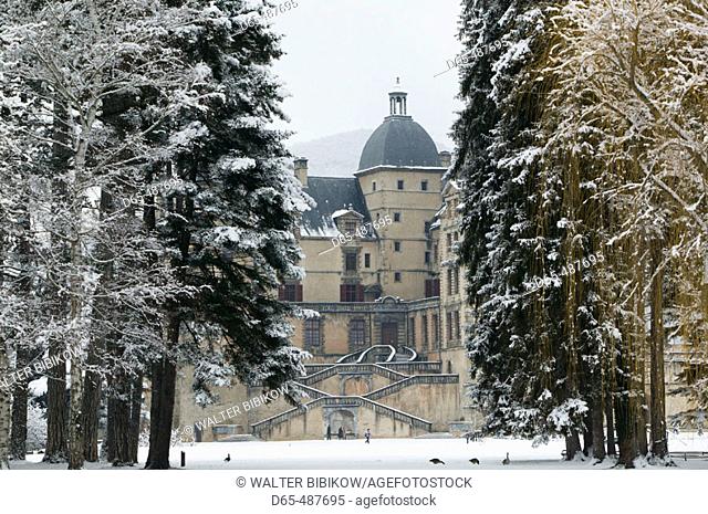 Chateau de Vizille Park after winter storm. Vizille. Isère. French Alps. France