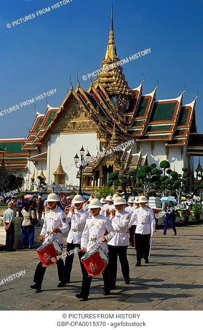 Thailand: A procession of guards at the Grand Palace, Bangkok