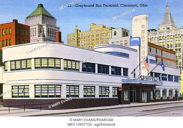 Greyhound Bus Terminal, Cincinnati, Ohio, USA, in art deco style
