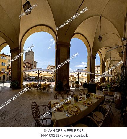 Arezzo, Italy, Europe, Tuscany, Toscana, Piazza, loggia, loggia del Vasari, tourism