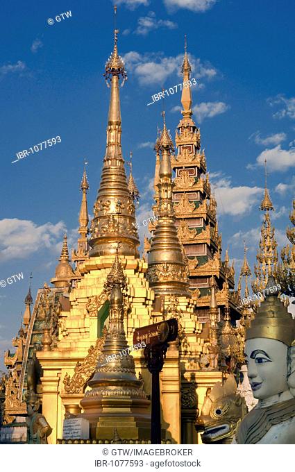 Northern terrace, Shwedagon Pagoda, Yangon, Myanmar, Burma, Southeast Asia