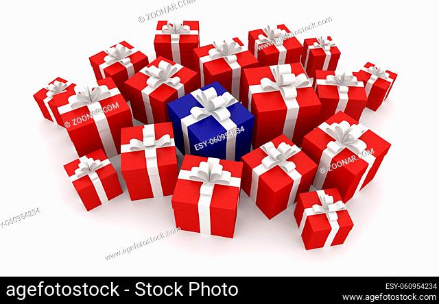 Gift boxes with clipping path isolated on White