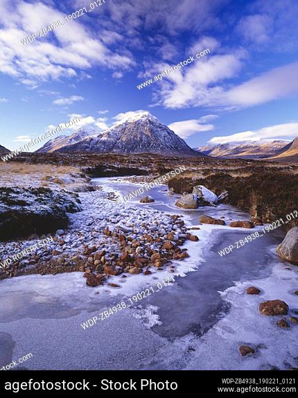 Scotland, Highland, Lochaber, Buachaille Etive Mor. This mountain is situated on the edge of Rannoch Moor and at the head of both Glen Coe and Glen Etive