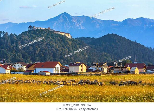 Rasnov fortress and Bucegi mountains, Romania