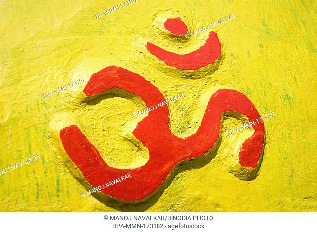 Om symbol painted , Yellapur , Karnataka , India
