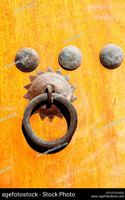 in oman antique door entrance and   decorative handle for background