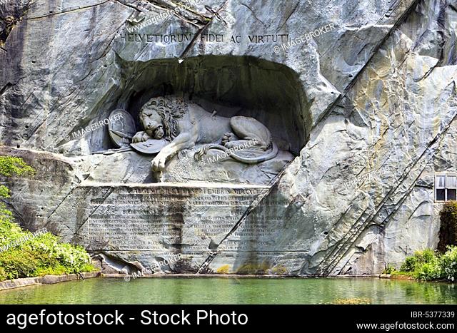 Dying Lion Monument, Glacier Garden, Lucerne, Switzerland, Europe