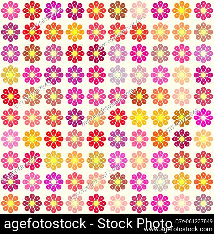 Multicolored floral pattern on a light yellow background