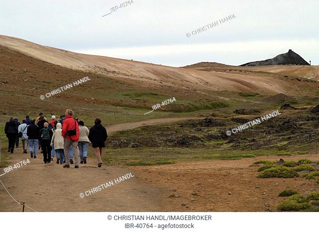 The volcanic field of the volcano Krafla and solfatara Iceland