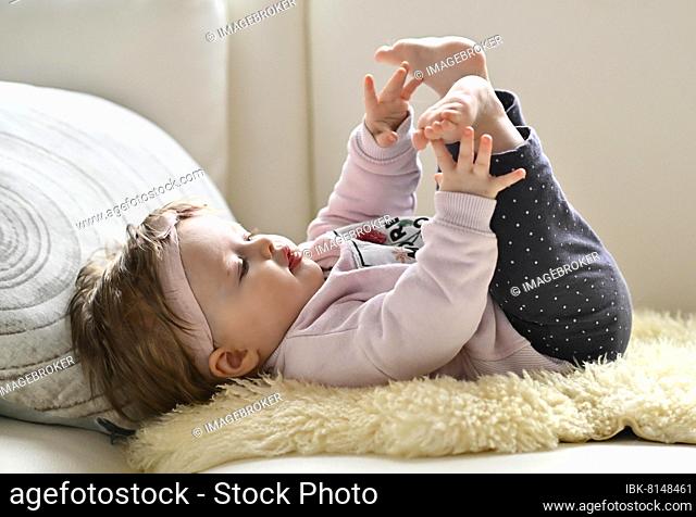 Infant, toddler, girl, 5 months, Baden-Württemberg, Germany, Europe