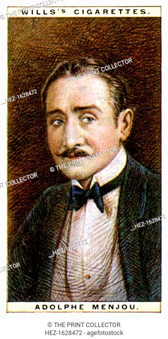 Adolphe Menjou (1890-1963), American actor, 1928. Number 16 (of 25) in the second set of WD & HO Wills' Cigarette Cards entitled Cinema Stars (1928)