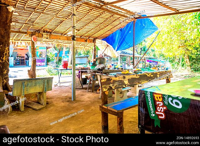 Takeaway with barbecue, small business and tourism retail in the roads of the island of Ko Phayam
