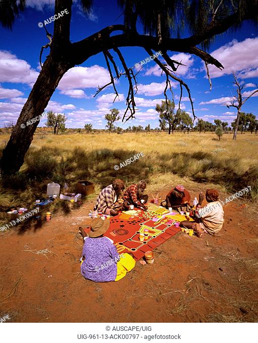 Artists from Warlayirti Artists Nynmi or Jupiter Well, Great Sandy Desert, Western Australia