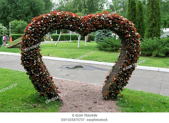 Big Heart (topiary figure) of fresh flowers