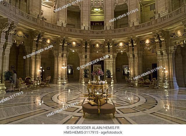 India, Rajasthan State, Jodhpur, the Umaid Bhawan Palace has been converted into a luxury hotel