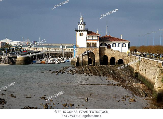 Light House at Getxo Harbor Bizkaia, Basque Country, Spain