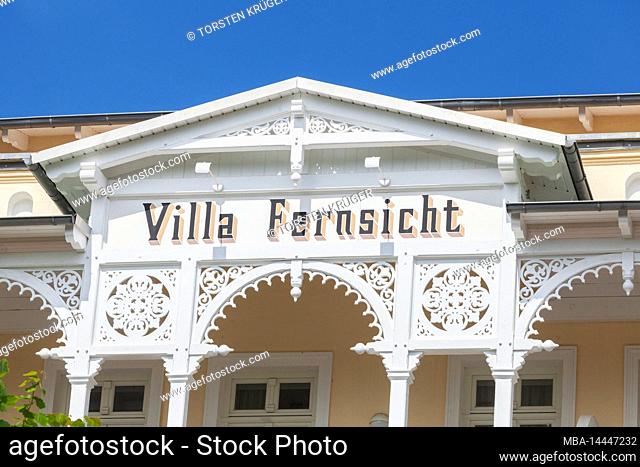 Villa Fernsicht, spa architecture, Sellin, Rügen Island, Mecklenburg-Western Pomerania, Germany, Europe
