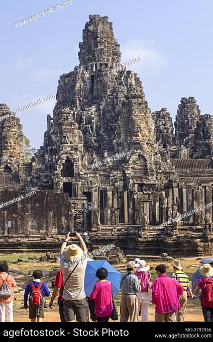 The Bayon is a well-known and richly decorated Khmer temple at Angkor in Cambodia. Built in the late 12th century or early 13th century as the official state...