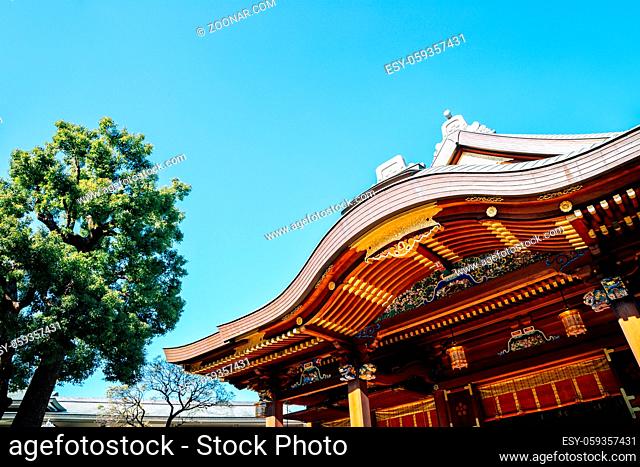 Yushima Tenmangu traditional architecture in Tokyo, Japan