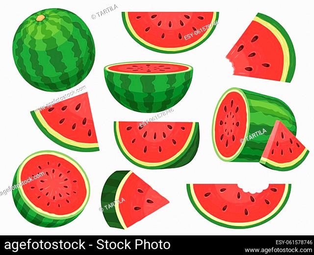 Fresh watermelon quarters Stock Photos and Images | agefotostock