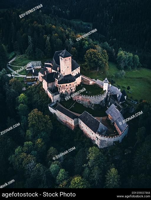Castle Rapottenstein in Austria Aerial View in Autumn