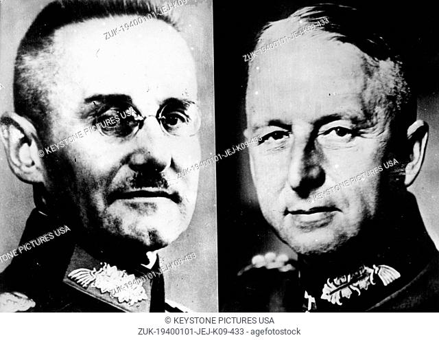 Jan. 01, 1940 - Munich, Germany - File Photo. circa 1940s. Nazi leaders (L-R) General HALDER and General ERICH VON MANSTEIN