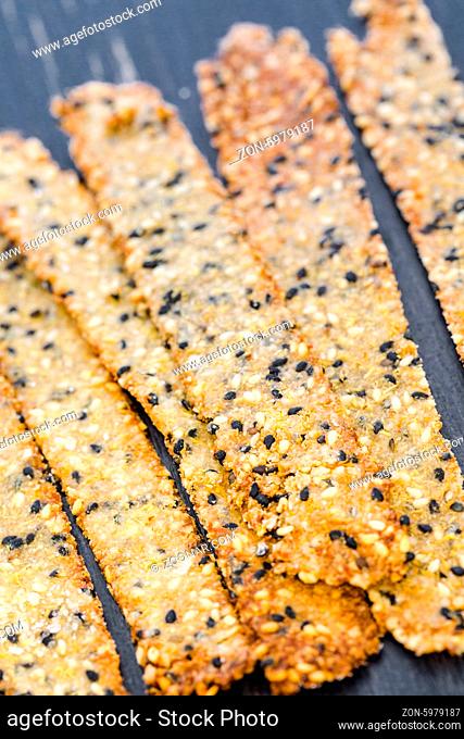 Gluten free crackers with seeds and quinoa flakes