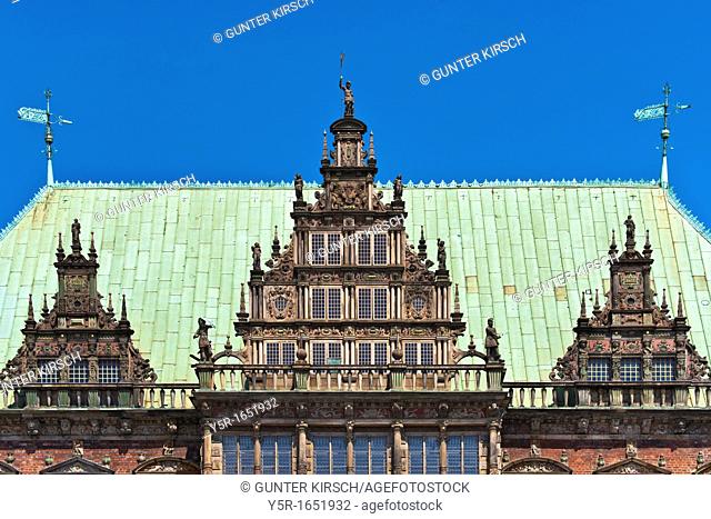 Details of the Bremen town hall The Bremen Town Hall is one of the most important monuments of the Gothic and the Weser Renaissance in Europe In July 2004 she...