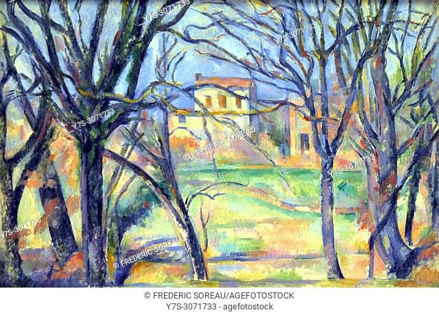Arbres et Maisons, Paul Cézanne (1839-1906), in the Orangerie Museum, The Tuileries, Paris, France