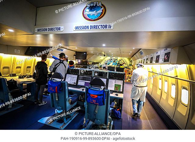 16 September 2019, Baden-Wuerttemberg, Stuttgart: View into the research area of the flying observatory ""SOFIA"" (Stratospheric Observatory for Infrared...