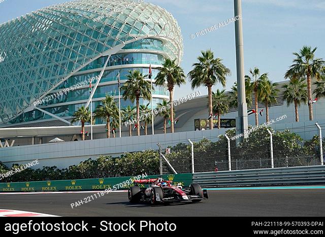 18 November 2022, United Arab Emirates, Abu Dhabi: Motorsport: Formula 1 World Championship, Abu Dhabi Grand Prix, 1st Free Practice Valtteri Bottas from...