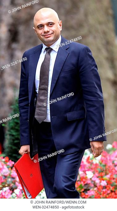 Ministers attend the weekly Cabinet Meeting at 10 Downing Street, London. Featuring: Sajid Javid Where: London, United Kingdom When: 17 Oct 2017 Credit: John...
