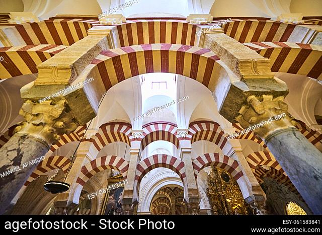Mosque-cathedral, indoor view, Córdoba, Andalusia, Spain, Europe