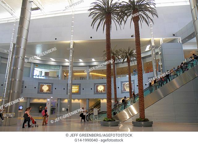 Nevada, Las Vegas, McCarran International Airport, LAS, terminal, concourse, gate area, escalator, passengers