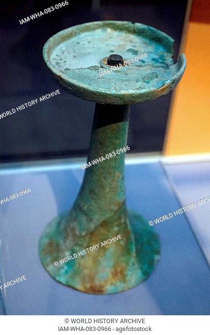 Faience libations stand from Ancient Egypt. Dated 3rd Century BC