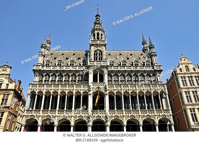 Maison du Roi building, Broodhuis, city museum on Grote Markt square, Grand Place square, Brussels, Belgium, Europe, PublicGround