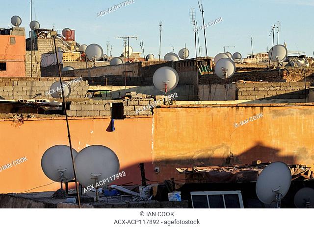 rooftops and satellite dishes, the Medina, Marrakech, Morocco
