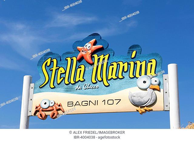 Shield, Stella Marina, Bagni 107, lido, beach, Senigallia, Province of Ancona, Marche, Italy