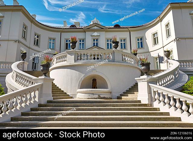 PALANGA, LITHUANIA - JULY 05, 2017: Beautiful Palanga Amber Museum in Tiskeviciai Palace and Botanical Garden in Palanga, Lithuania