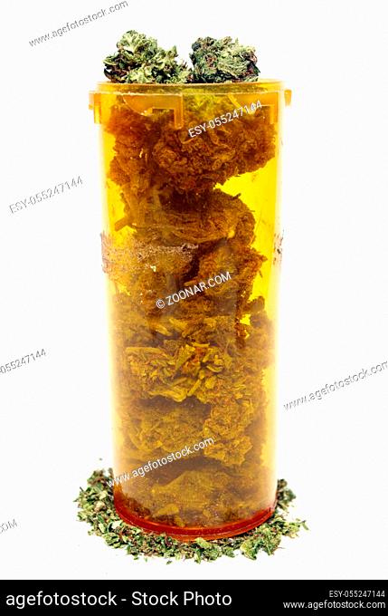 Marijuana and Cannabis Legalization, Objects on White Background, Medical and Recreational Weed