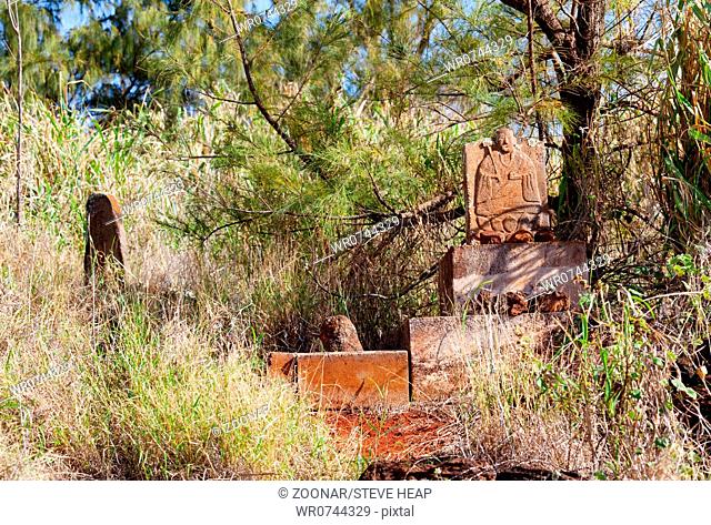 Abandoned chinese graveyard in Kauai